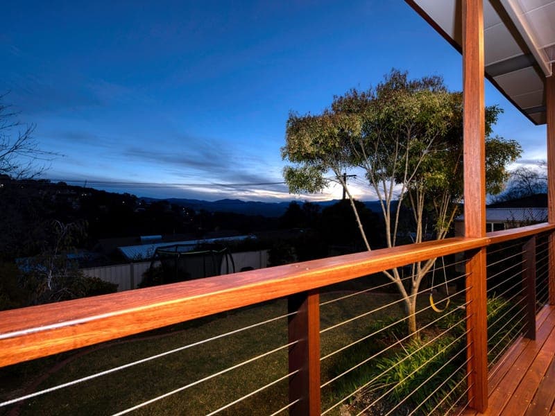 Timber with stainless steel cabling
