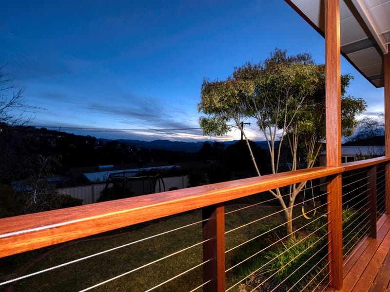 Timber with stainless steel cabling